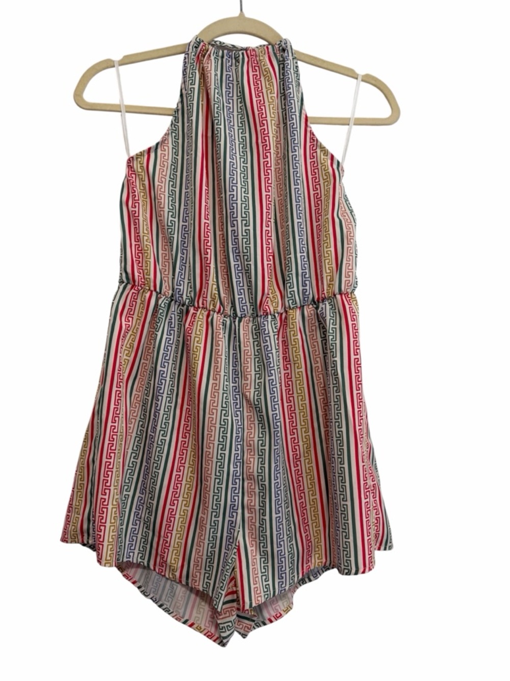 SHEIN Multicolor Striped Halter Romper